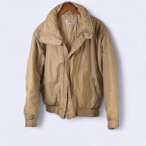 Tan Vintage Red Head Puffer Jacket